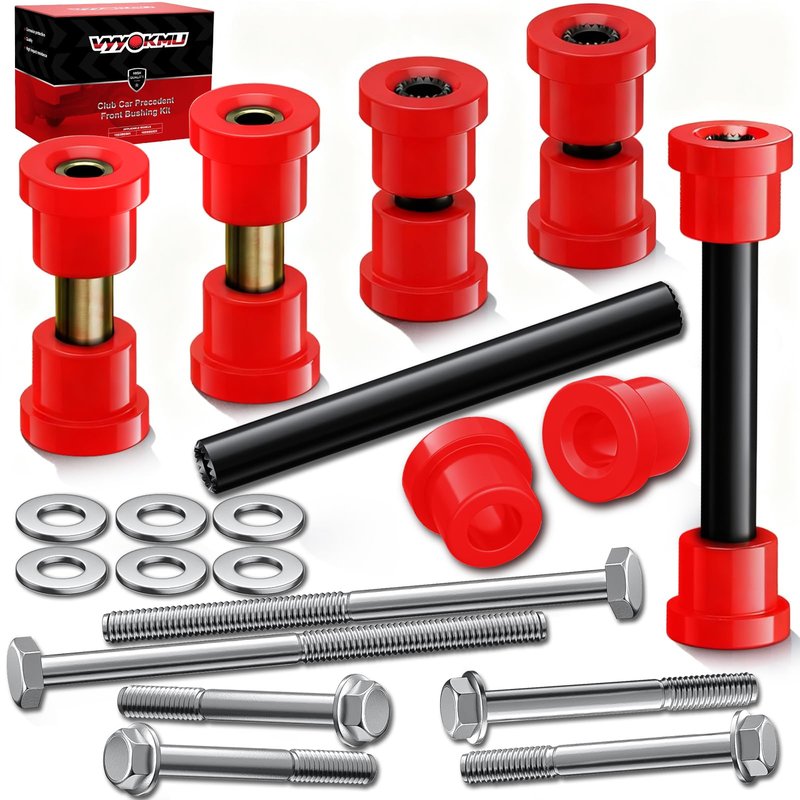 VYYOKMU Club Car Precedent Front Bushing Kit with Screw Bolt, Golf Cart Front Lower Spring & Front Upper A Arm Bushings and Sleeves for 2004-UP Club Car Precedent, Club Car Bushing Kit OEM# 102289901