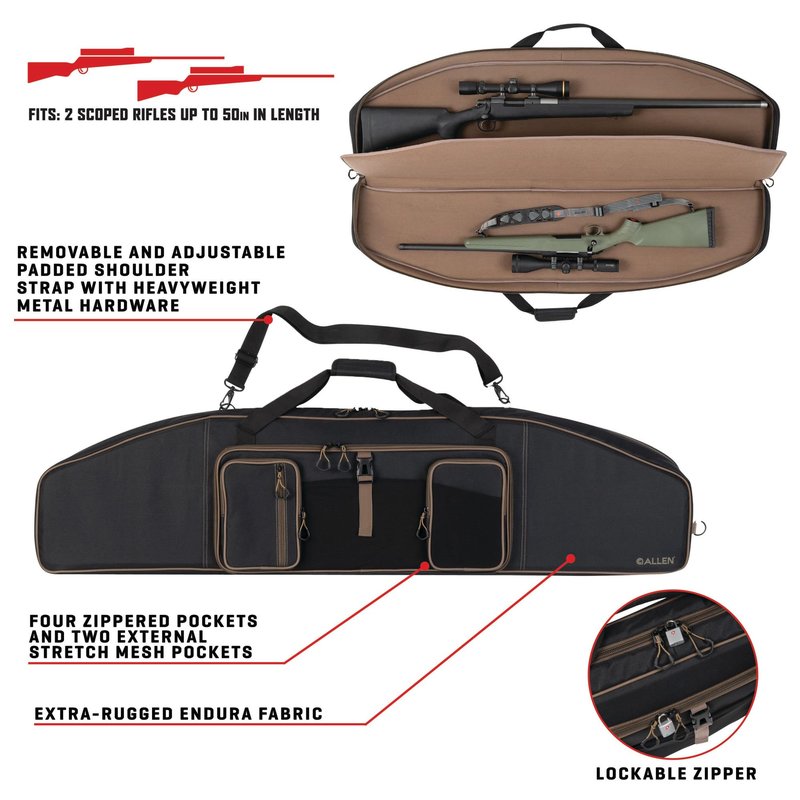 Allen Company Tower Double 50” Rifle Case, Black