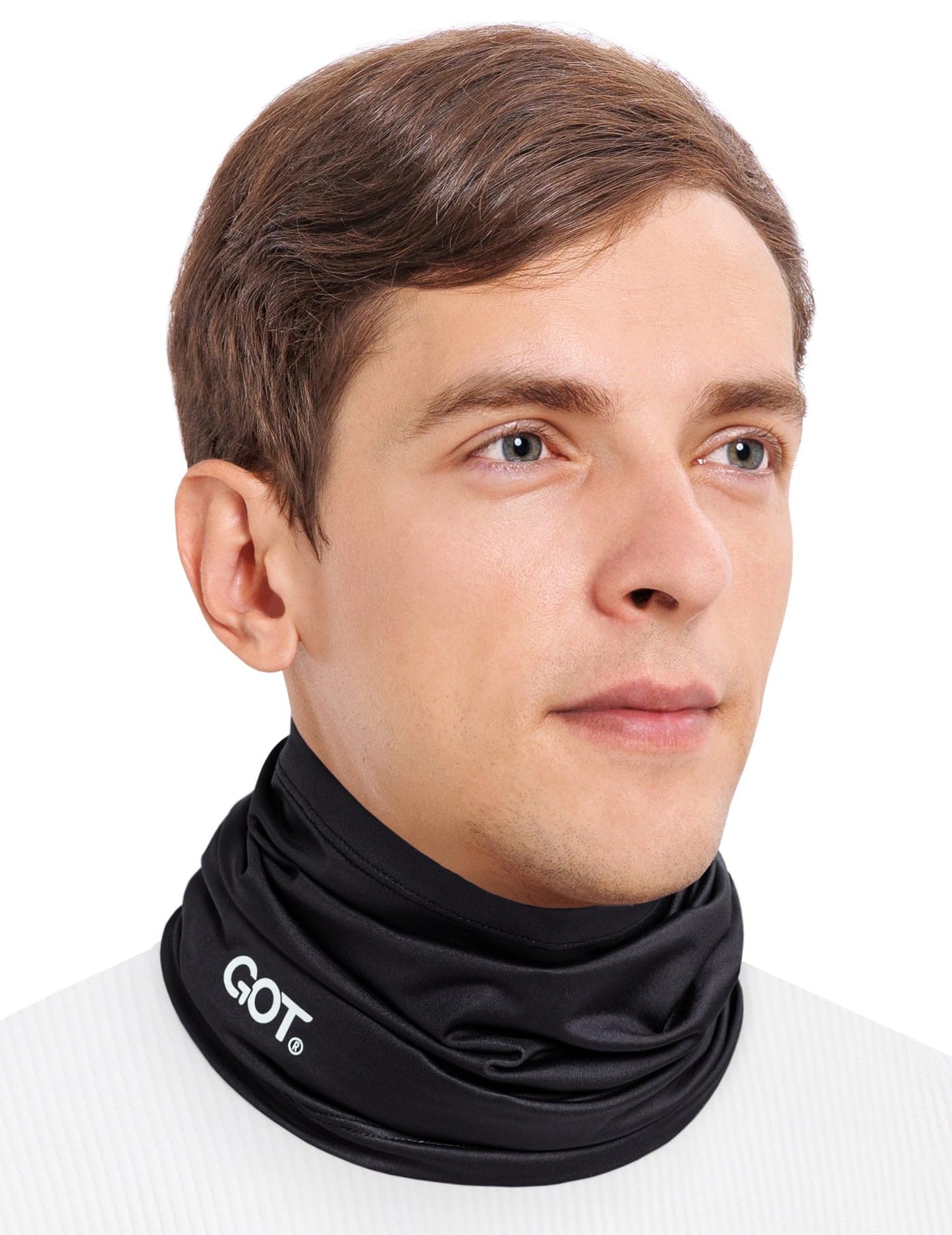 GOT Sports Cooling Neck Gaiter - UPF 50+ Fishing Face Mask for Men Women - Thermoregulation & UV Sun Protection (Black)
