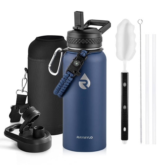 RAYMYLO Insulated Water Bottle 32 oz, Triple Wall Vacuum Stainless Steel
