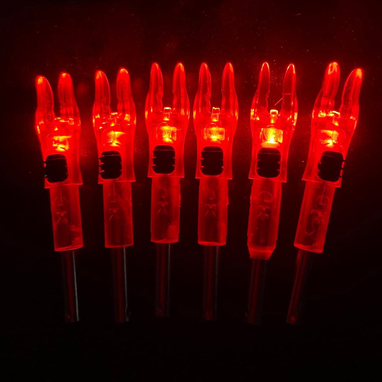 KEAUP 6PCS X Lighted Nocks for Arrows with .204 .233 .244 .246 Inside Diameter with H, S, GT Bushings High-Visibility LED Arrow Nocks, ON/Off Switch Included