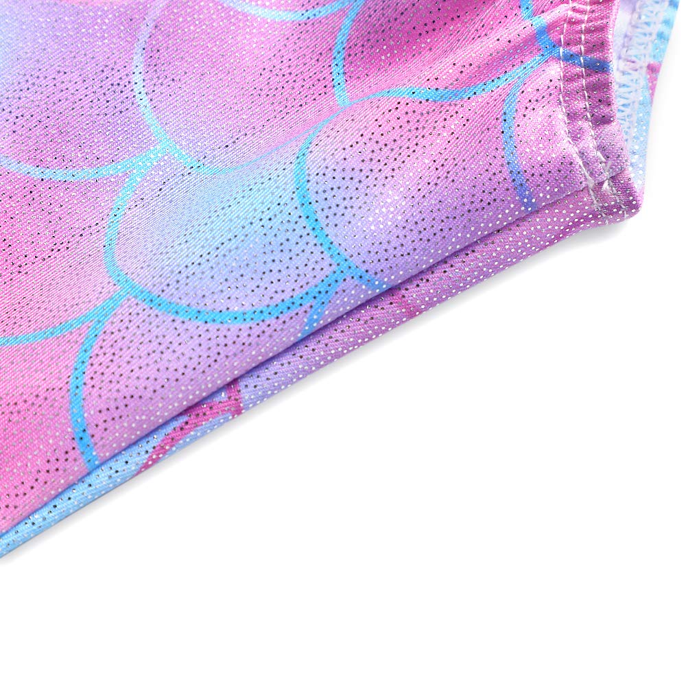 HOZIY Gymnastics Leotards for Girls 5t 6t 5t-6 Mermaid Scales Purple Sleeveless