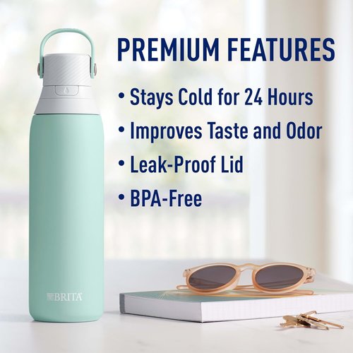 Brita Stainless Steel Water Bottle - Premium BPA-Free Insulated Design | 20 oz, Reusable & Eco-Friendly