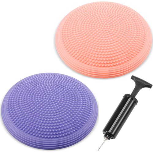 Libima 2 Pcs Wobble Cushion Wiggle Seat Flexible Sensory Seating Balance Disc Board for Men Women Physical Exercise Improving Posture Home Office(Purple and Pink)