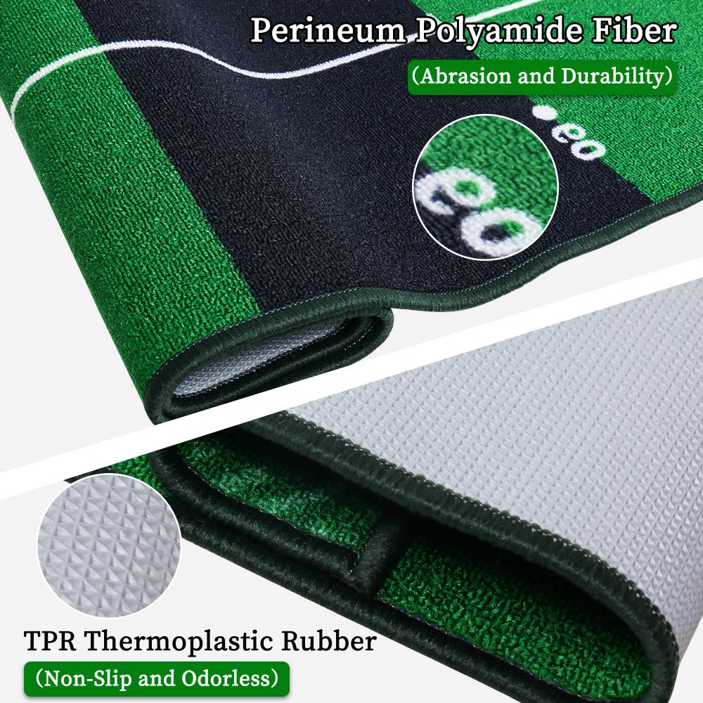 Symbiontia Golf Putting Green Mat 10 ft X 20 in Training Aid Mat, Multi Distance Mark Practice Putting mats,Anti-Slip Backing Golf Putting mat for Indoor/Outdoor Hitting Mat for Golf Enthusiast