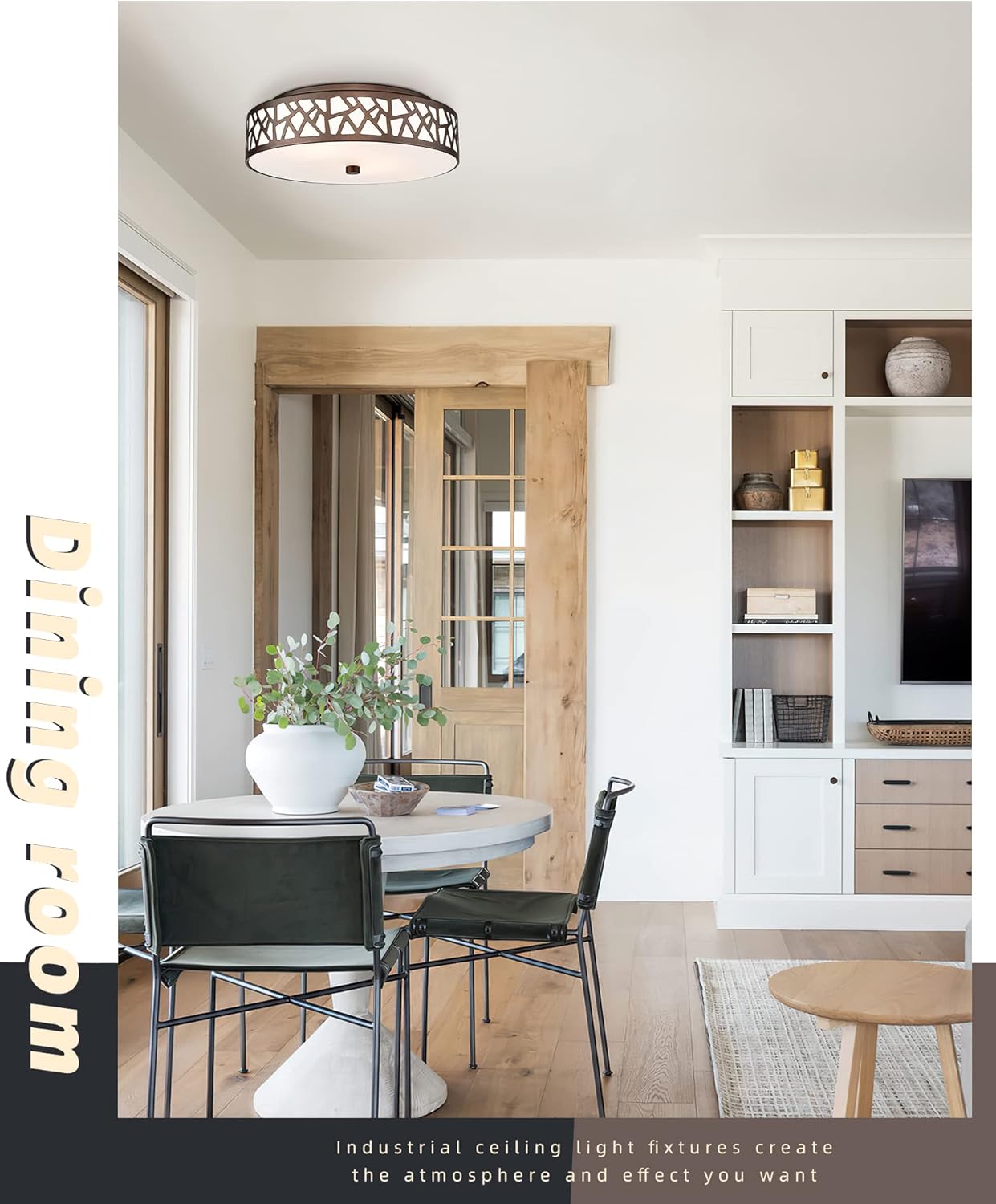 Flush Mount Ceiling Light Fixture 2-Pack - 12-Inch Oil Rubbed Bronze with Frosted Glass Shade for Bedroom, Hallway, Kitchen, Bathroom