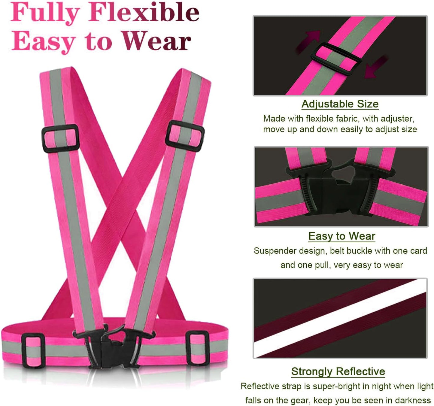 Skiennix Reflective Vest - High Visibility Safety Gear for Running, Cycling & Walking | Adjustable for All Sizes
