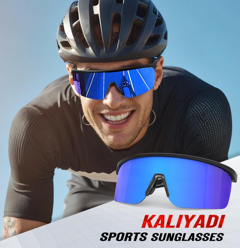 KALIYADI Mens-Sunglasses Polarized Sports Sunglasses-Men: Running Sun glasses Men Women UV400 Protection for Cycling