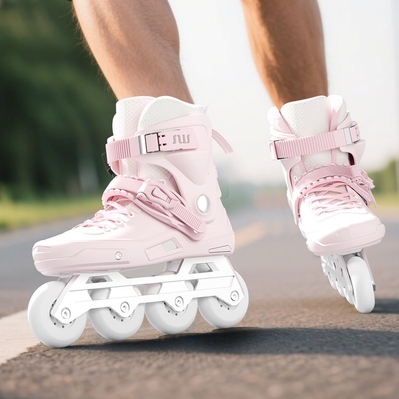 SWAY Professional Inline Skates for Adult, High Performance Roller Skates for Women Men, Racing Skates for Teens, Male, Female, Roller Blades Size 4-10, ABEC-11 Bearing (Pink, XL - (7.5-8.5M/8-9W))