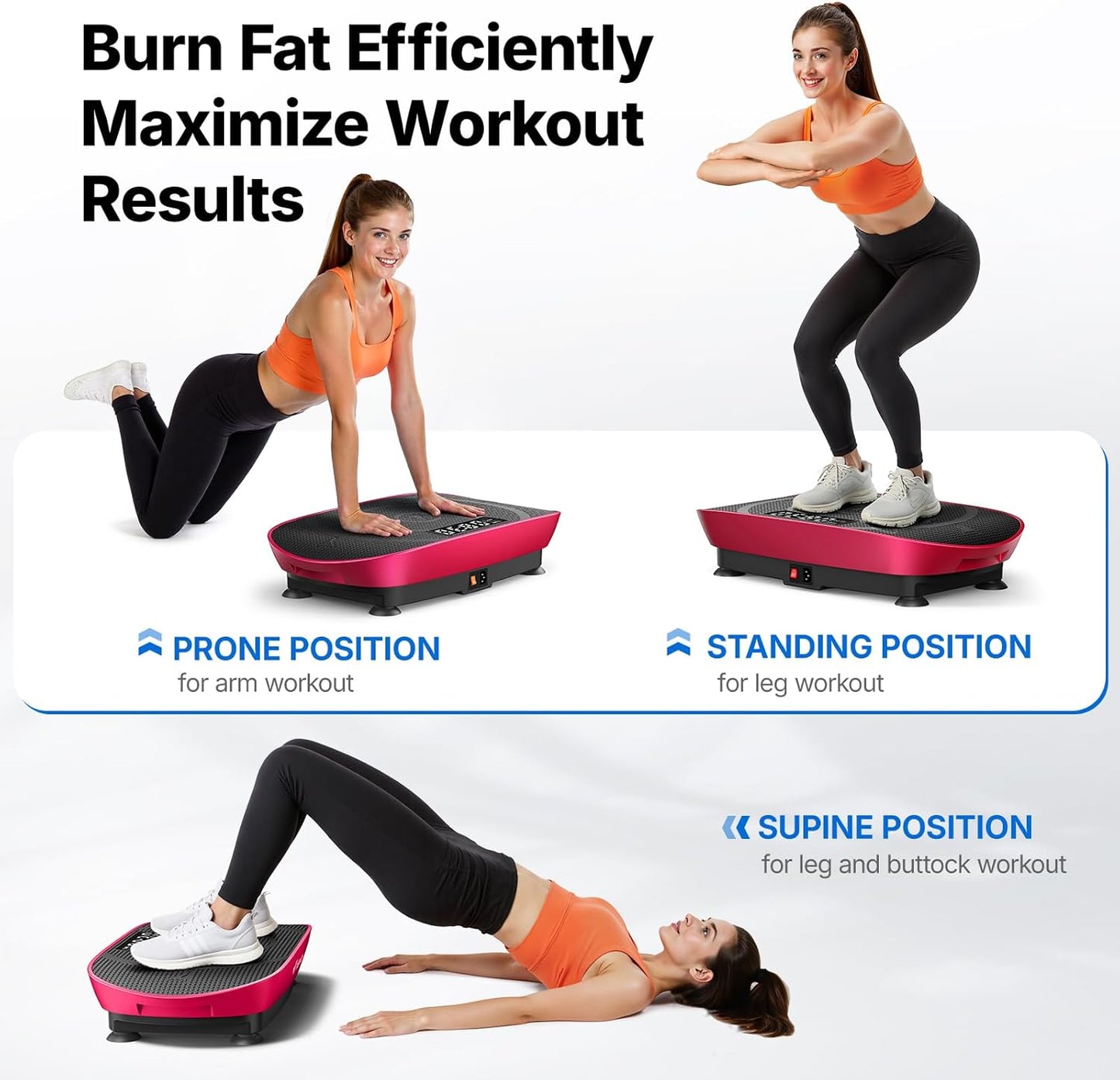 MERACH Vibration Plate - Curved Exercise Machine for Weight Loss & Lymphatic Drainage | LED Display, Real-Time Calorie Tracking