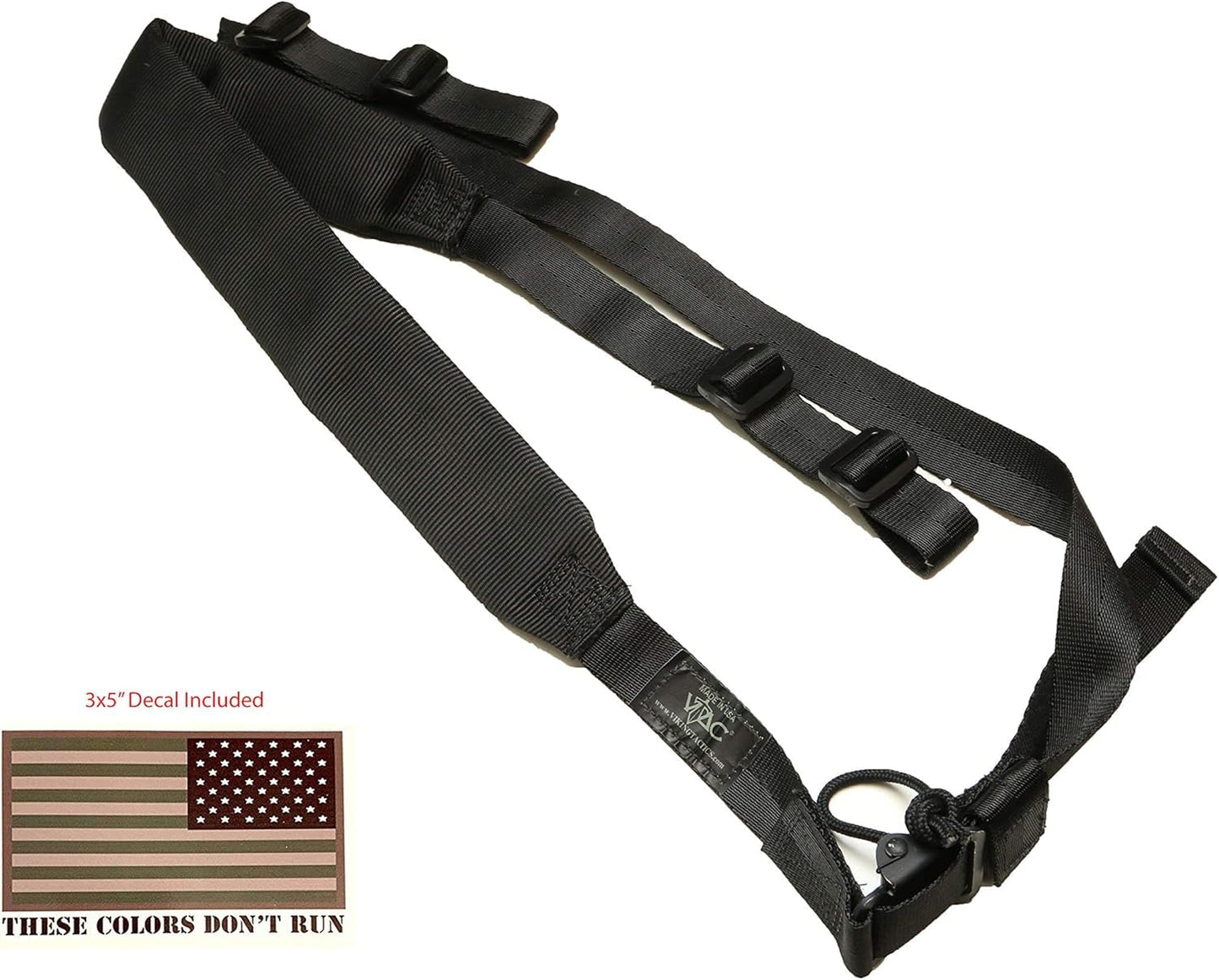 Viking Tactics Original Padded 2 Point Sling & American Flag Decal (Black)