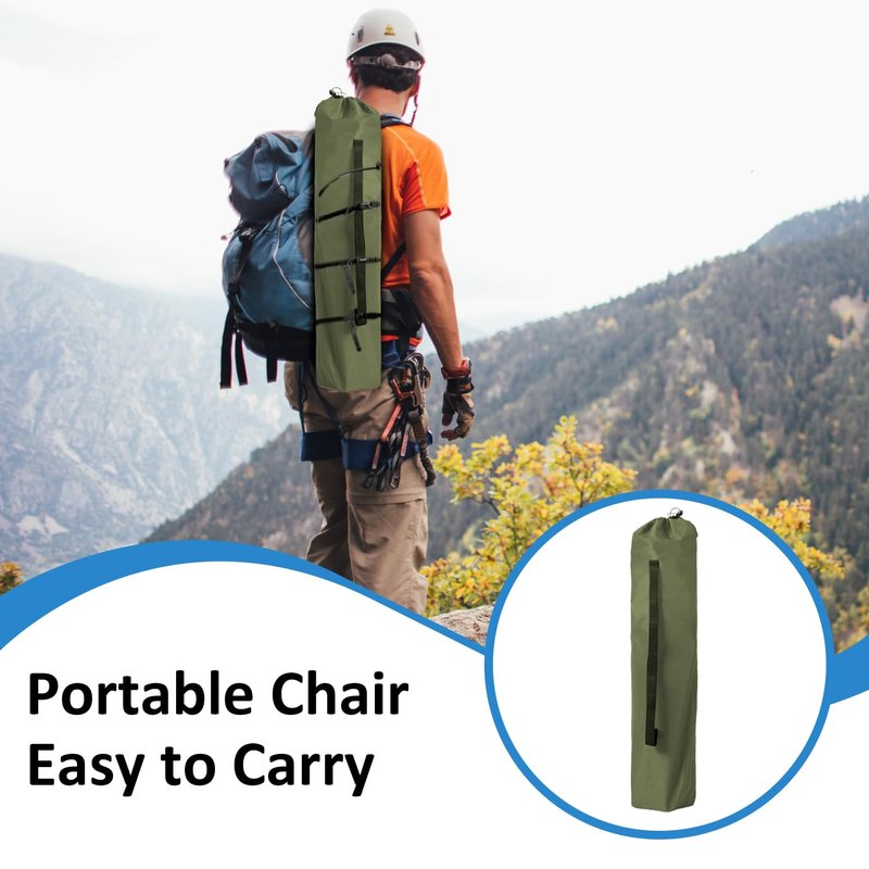VOYSIGN Camping Folding Chair with Cup Holder & Storage Pocket - 5.5lbs Lightweight, 225lb Capacity Portable Camp Chairs for Outdoor, Hiking, Hunting, Sports, Green