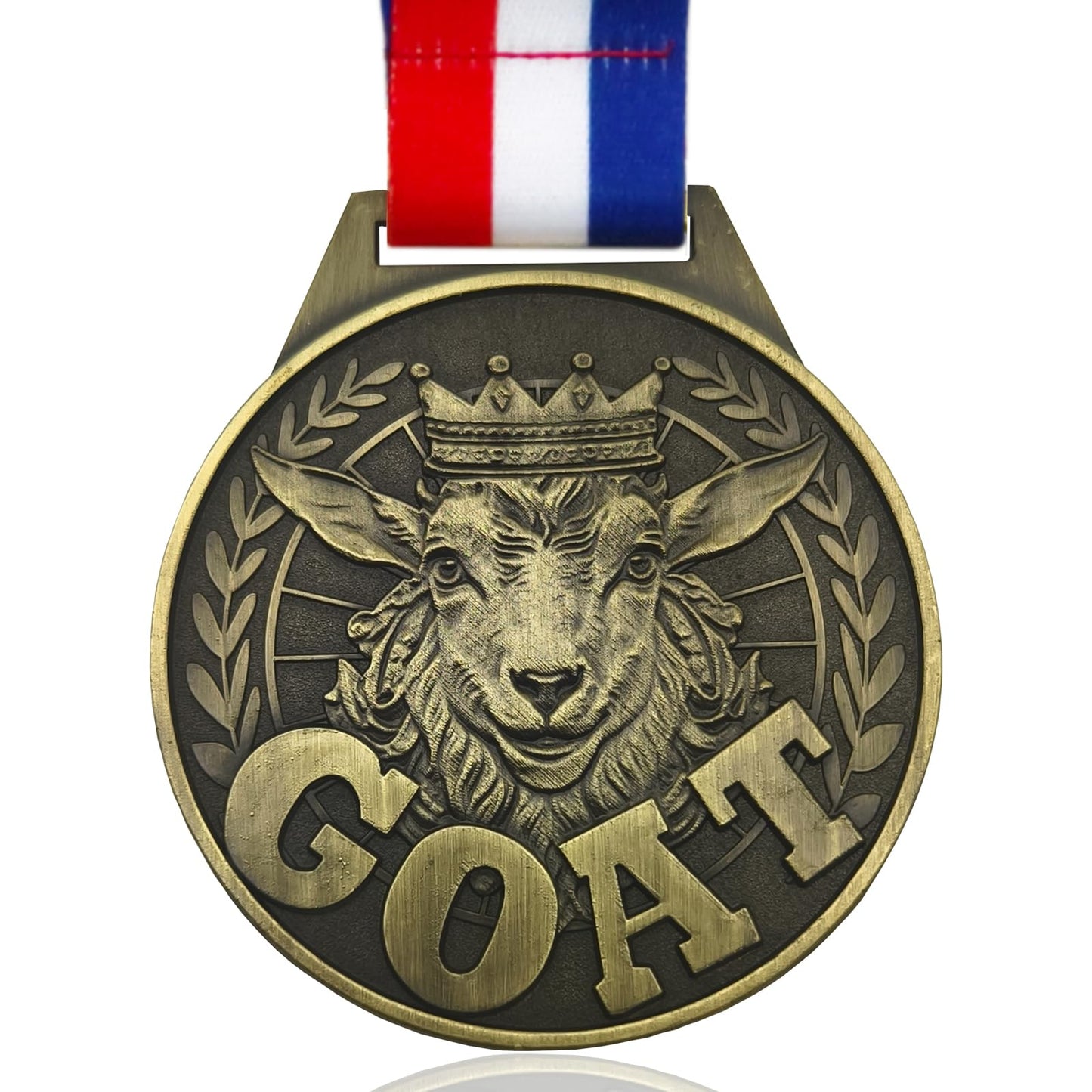 YUJUE Goat Medal - 3" Greatest Champion Medal of All Time, Goat Pendant Medal with Neck Strap, Goat Award Chain for Football Basketball Sports Championship MVP Award and Tournament League Champion