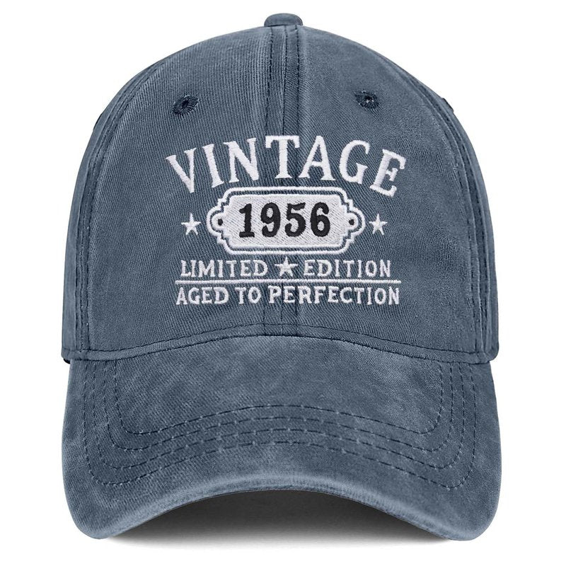 70th Birthday Gifts for Women Man Vintage 1956 Baseball Cap Meaningful Gifts Ideas Blue