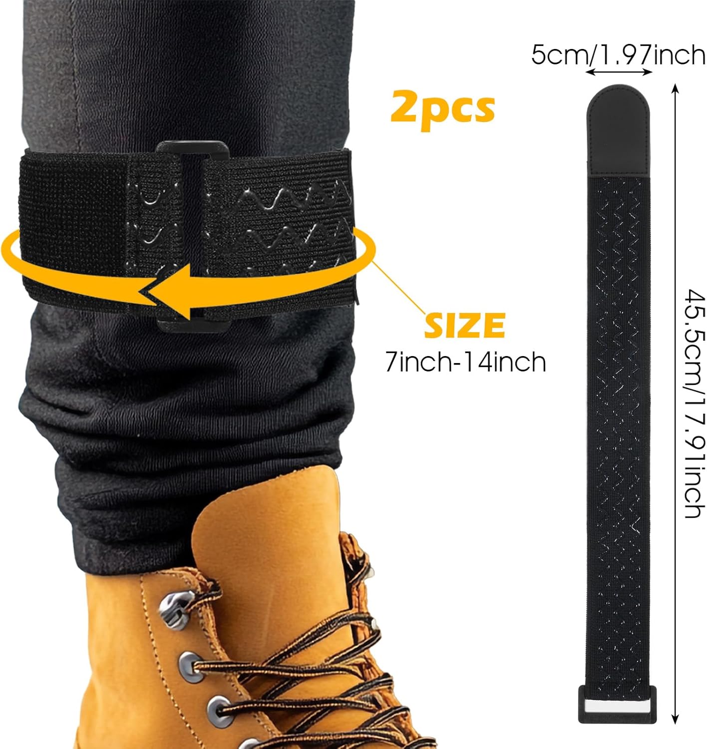 Skiennix Boot Belt Strap - Adjustable Elastic Bands for Cowboy Boots | 2Pcs Lengthened & Widened