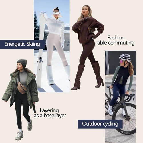 Hi Clasmix Fleece Lined Leggings for Women - High Waisted Winter Yoga Pants, Warm Thermal Running Workout Tights