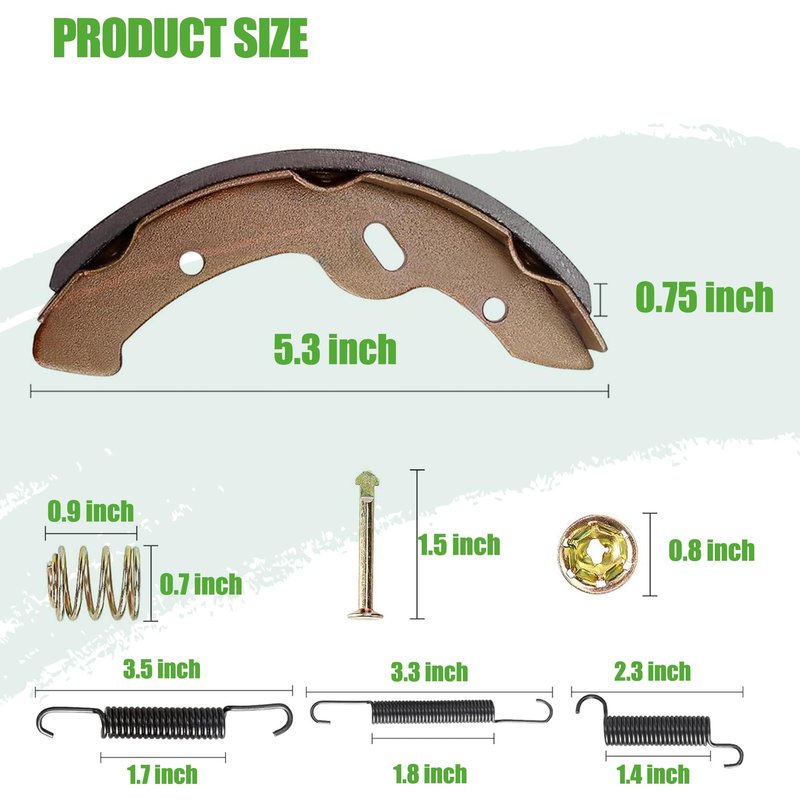 10L0L Golf Cart Brake Shoes,Brake Pads and Bendex Drum Brake Spring Kit for Yamaha 1993-Up G14, G16, G19-G22 and 1996-Up TXT/ST350/Workhorse/Medalist 1997 UP OEM 27943G01 27945G01 70794G01 70795G01