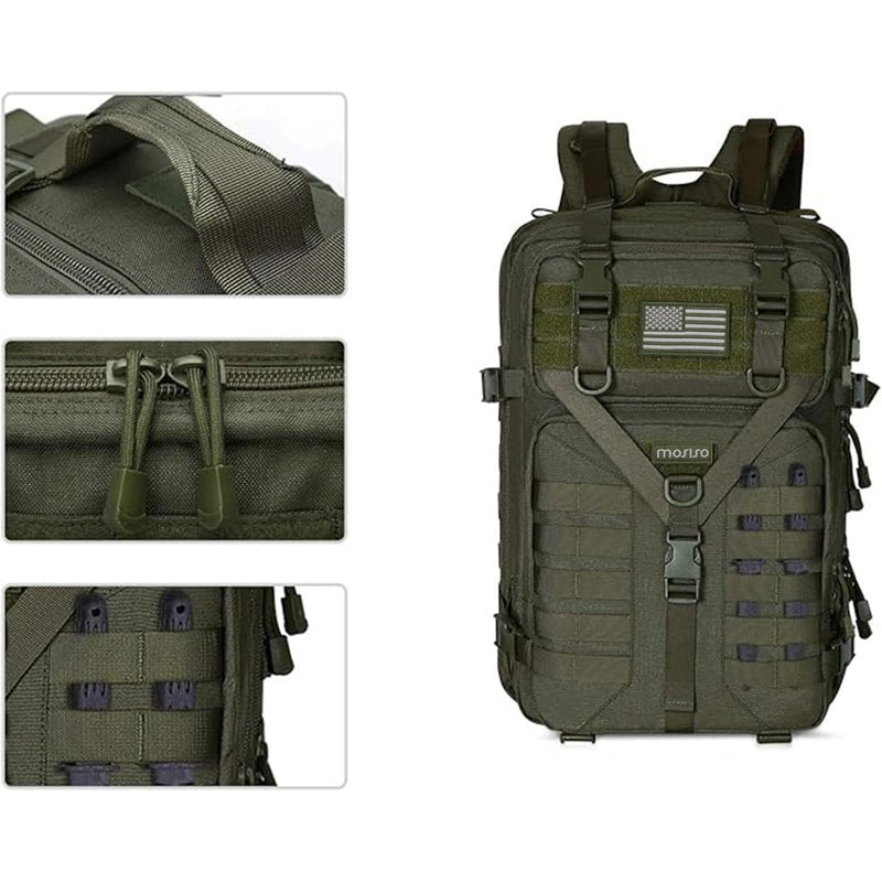 MOSISO 50L Tactical Backpack, Large Men 3 Day Assault Rucksack Military Daypack,Army Green