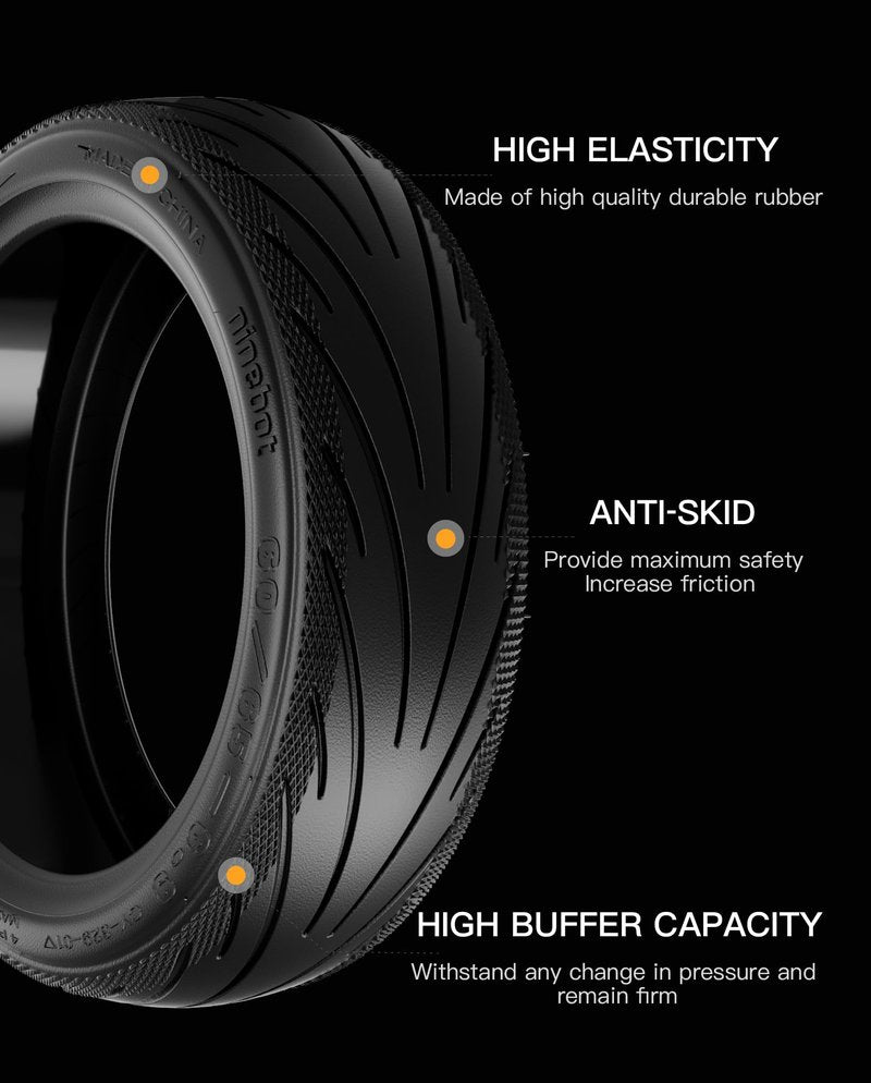 10 Inch Scooter Tire Tubeless Outer Tyre Compatible with Ninebot by Segway E2 Pro KickScooter, 60/65-6.9 Non-Slip Self-healing E2 Pro Scooter Rear Tire Original Accessories