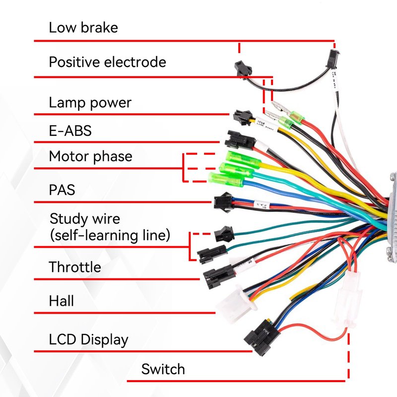 36V 48V 60V Electric Scooter Controller, Controller LCD Display Control Panel with Shift Switch Brushless Motor Speed Controller Screen for Electric Bikes (48V 250/350W color screen dual-mode model)