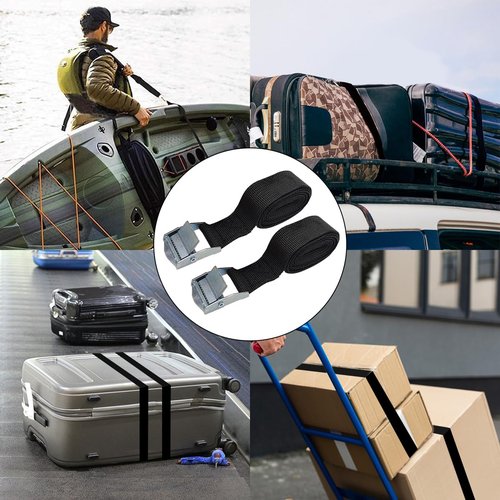 Cooler Tie Down Kit, 14 Pcs, 1"x 56"(4.7 ft) Battery Tie Down Strap with Stainless Steel Cam Buckle, Bracket and SS Screws, Fixed Straps for YETI and RTIC Coolers to Boats Luggage Belt Cars Truck Bed