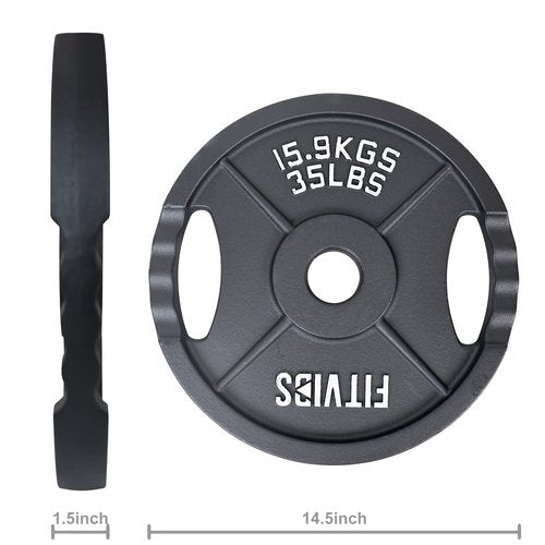 Signature Fitness Cast Iron Plate Weight Plate for Strength Training and Weightlifting, 1-Inch Center (Standard), 35LB (Set of 2)