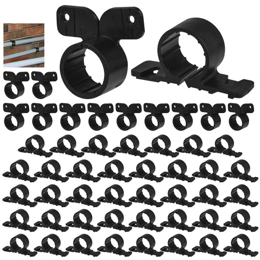 letesult 52PCS 3/4 Inch Pex Suspension Pipe Clamps Set, Pipe Supports Suspension Clamp Includes 40PCS Black Pex Tubing Pipe Support & 12PCS Butterfly Style Pex Tubing Clamps for Pex, Copper, CPVC Pipe