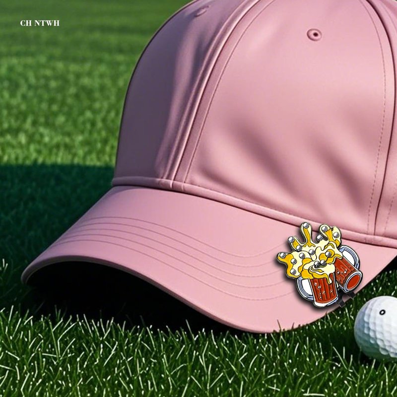 CH NTWH Funny Golf Ball Marker Magnetic Hat Clip for Putting Green - Premium Golf Accessories and Gift - Enhance Golfing Experience - 4 Markers with 2 Hat Clips
