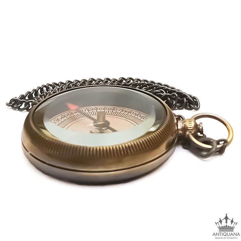 Brass Compass in Wooden & Leather Case - 2025 Graduation Gift for Him, College, High School, Birthday Gift for Son, Boys, Daughter, Inspirational, Baptism (#2 I Will Guide You)