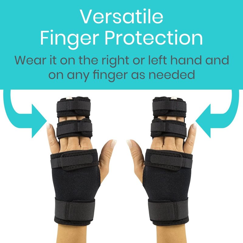 Vive Trigger Finger Splint - 2 Finger Brace for Middle, Index, Pinky, or Ring Fingers - Adjustable Hand and Wrist Support - Straightening Immobilizer for Broken Fingers, Arthritis, and Contractures