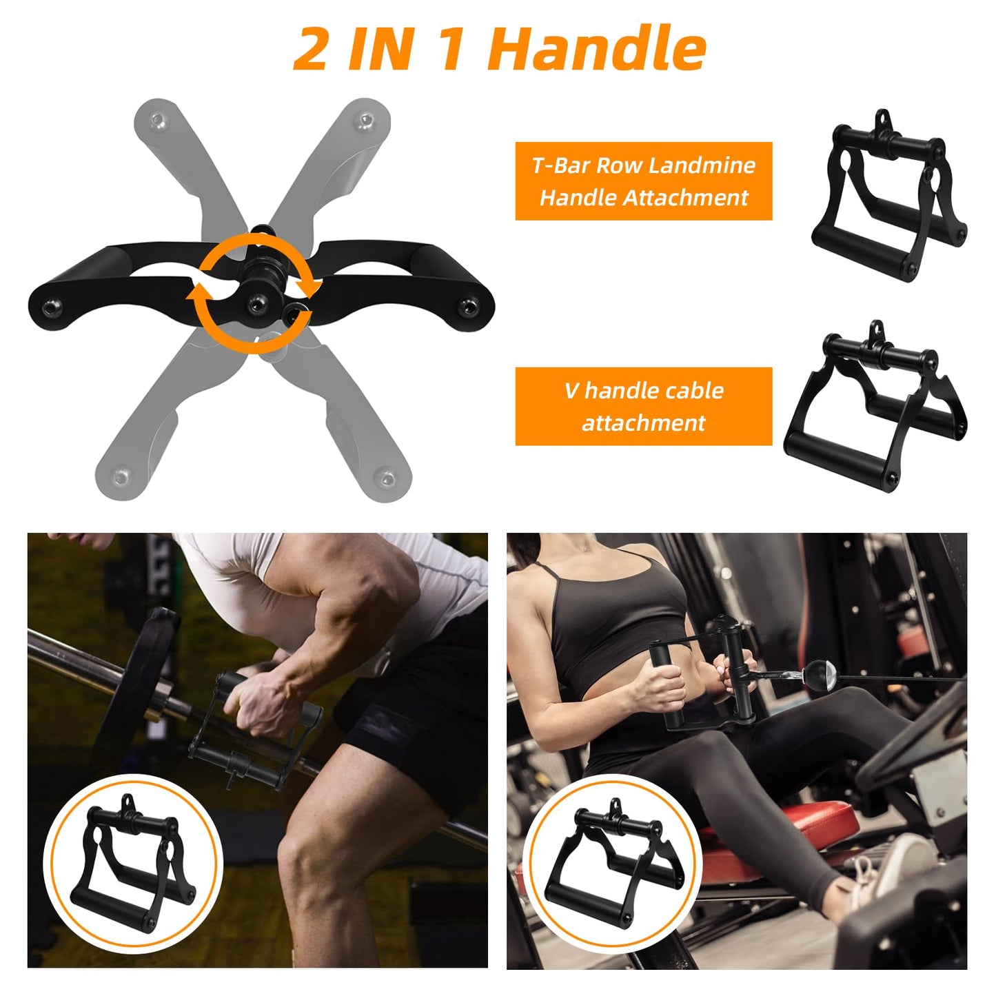 Topfinder Cable Machine Attachment Set for Gym,LAT Pulldown Attachment,Home Gym Accessories for Weight Machine (9PSC Set)