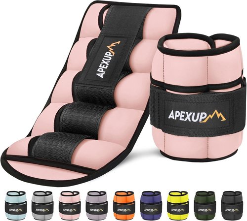 APEXUP Adjustable Ankle Weights - 10lbs/Pair for Yoga, Running, Aerobics & Physical Therapy