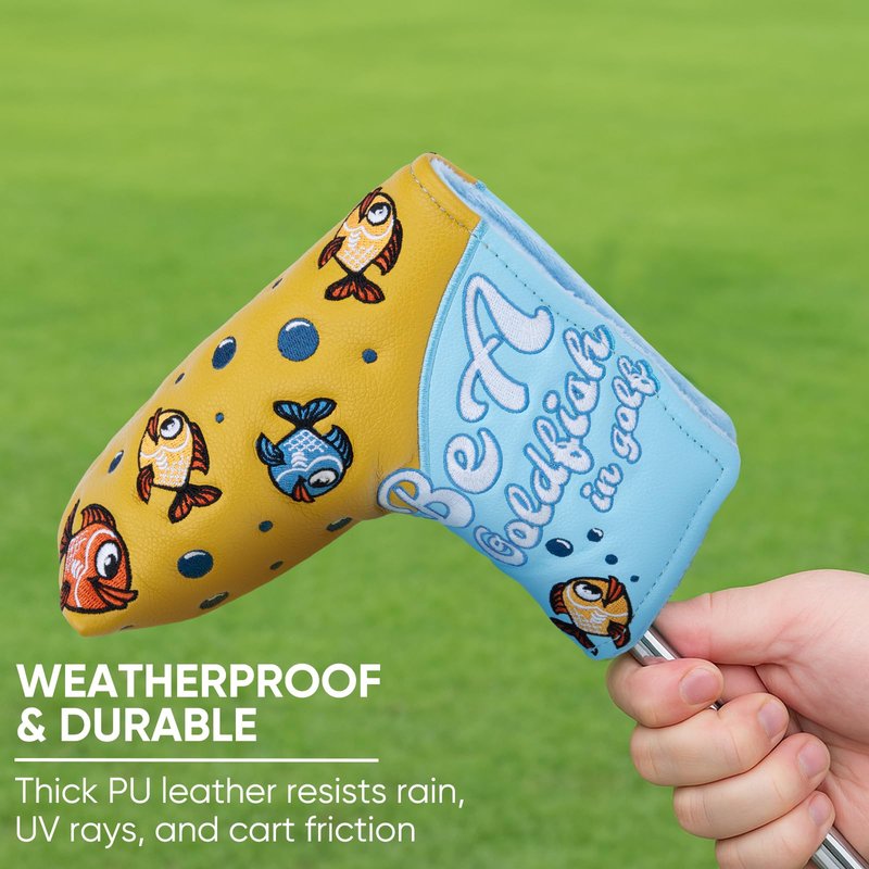 Barudan Golf Putter Headcover Covers Cover for Blade Style Putters, Magnetic Blade Putter Headcovers for Men Women Golfer, PU Leather Well-Made