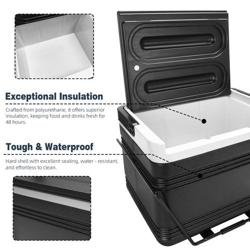AIPSET Universal Golf Cart Ice Cooler, Portable 8L Ice Box Compatible with EZGO/Club Car/Yamaha, Allow 48 Hrs Fresh, Ice Chest Box, for Drinks, Camping, Beach, Fishing