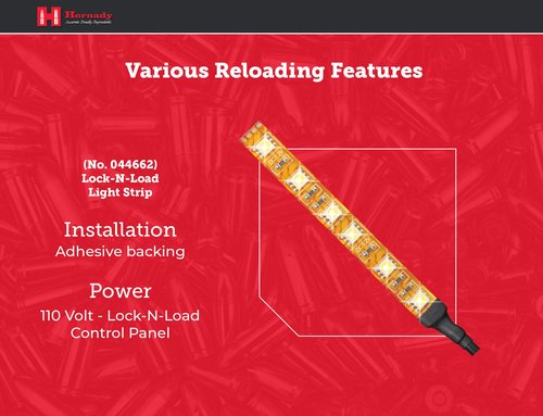 Hornady Lock N Load LED Light Strip - Ideal for Your Reloading Bench - Add Extra Light to Reduce Shadows - Plugs Into 100V Outlet, Long Lasting LEDs