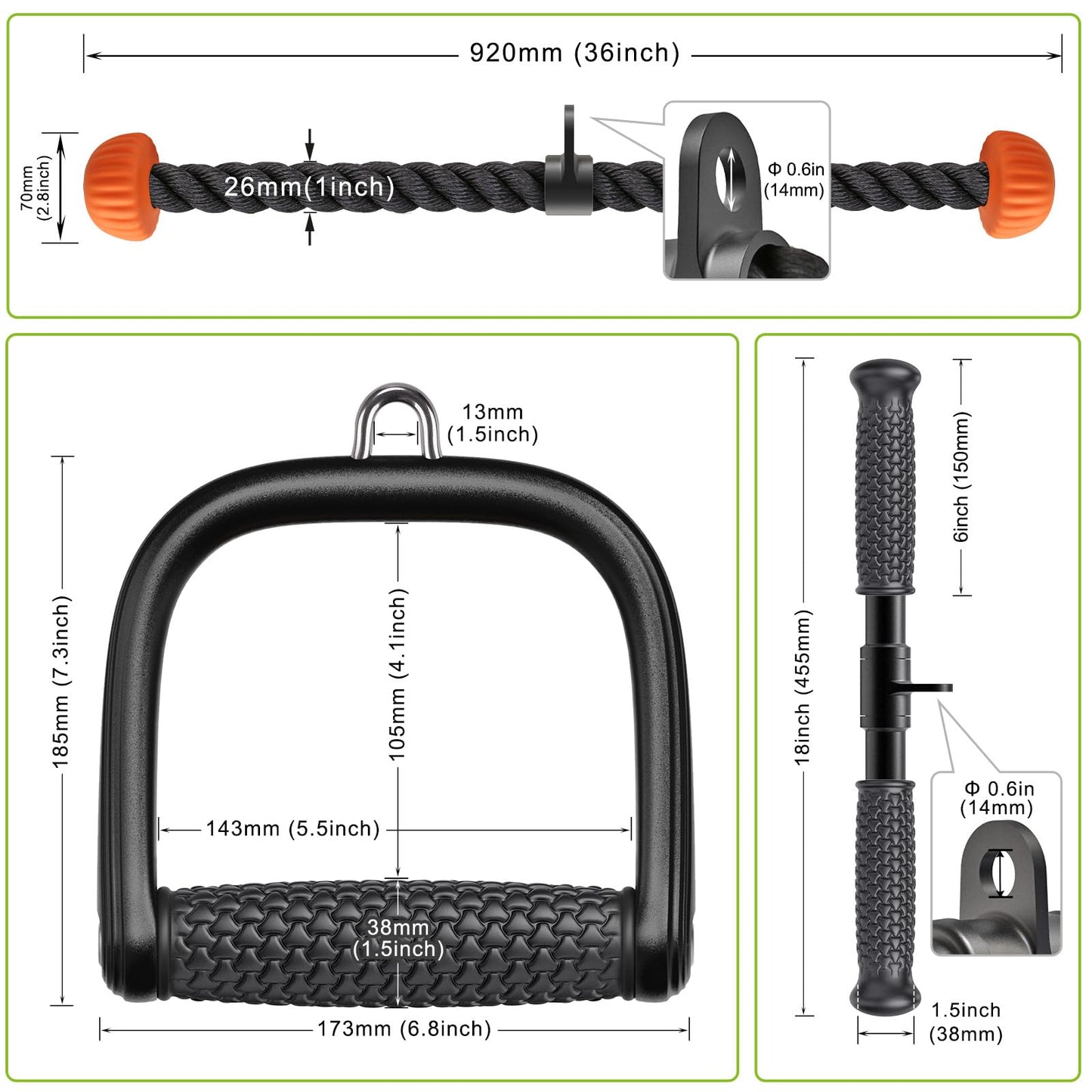 SELEWARE Cable Machine Attachments Set LAT Pulldown Attachments