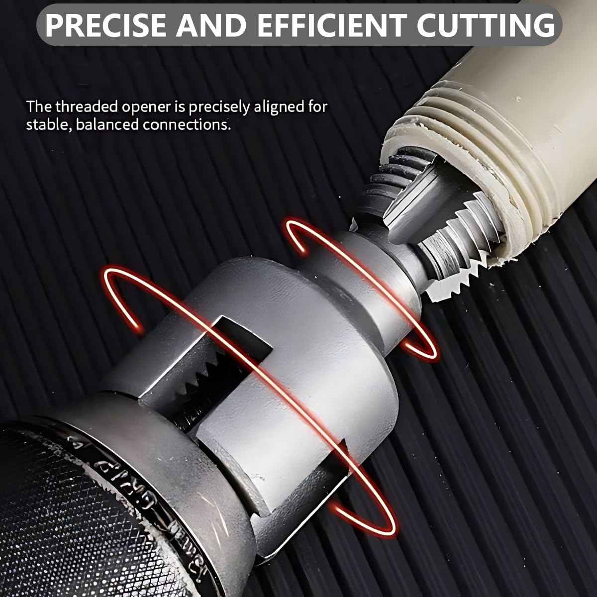 Integrated Internal & External Pipe Threading Tool, PVC Pipe Threader Set 1/2" 3/4", Pipe Thread Cutting Tool, PVC Thread Maker Tool for Electric Drill