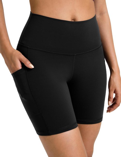 Colorfulkoala Women's High Waisted Biker Shorts - Tummy Control & Pockets | 6" Inseam Yoga Shorts