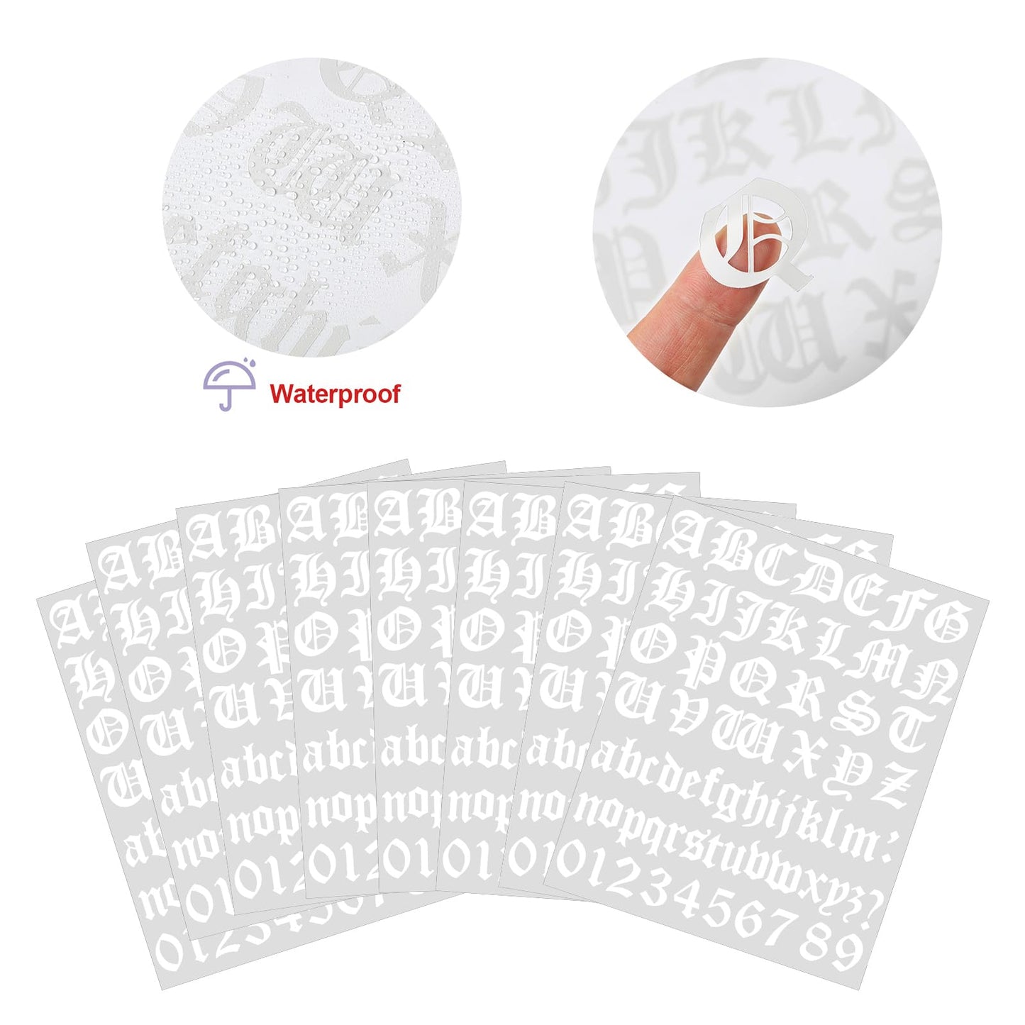 Teling Set of 8 Self Adhesive Vinyl Letter Number Mailbox Number Stickers Alphabet Stickers for Mailboxes Signs Windows Doors Cars Trucks Home Business Address Numbers(1 Inch,White)