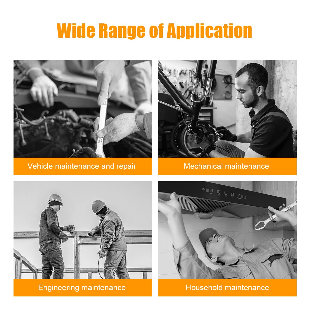 ZUZUAN 2pcs Silver Universal Wrench,8-22mm Universal Torx Wrench,Double-ended Self-tightening Adjustable All in One Tool