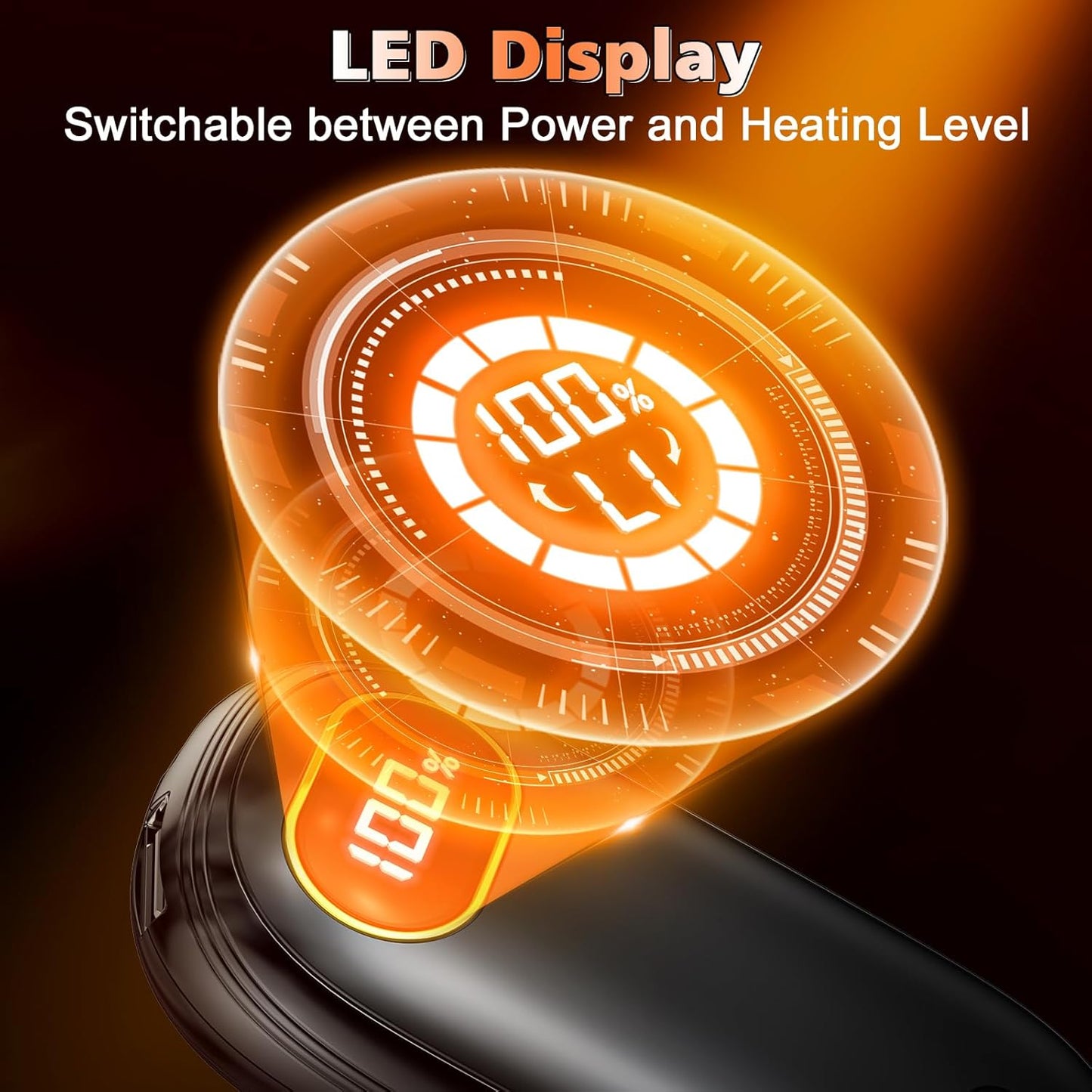 Skiennix Rechargeable Hand Warmers - Dual-Sided Heating, 15 Hours of Warmth, LED Display & Flashlight, Perfect for Gifts