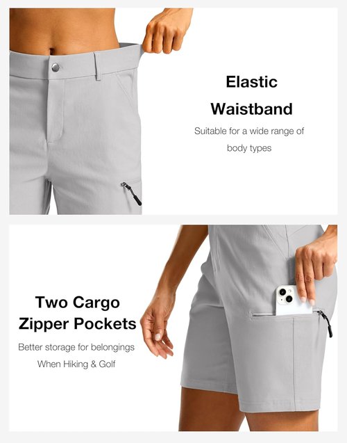 G Gradual Women's Hiking Cargo Shorts - Quick-Dry, Lightweight Summer Travel Shorts with Pockets | 7" Length