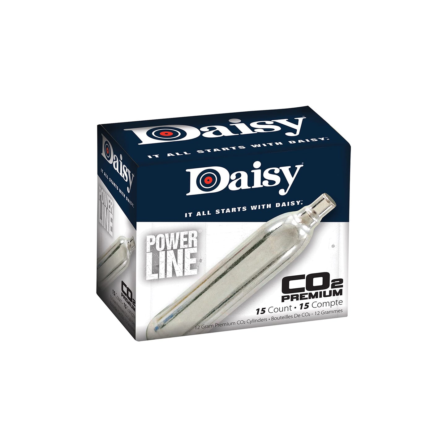 Daisy, 15 Ct. CO2 (Silver, 12 Gm), Model: 997015, 611, Premium CO2 Cylinders, 15 Count, for Unmatched Accuracy, 997015-611