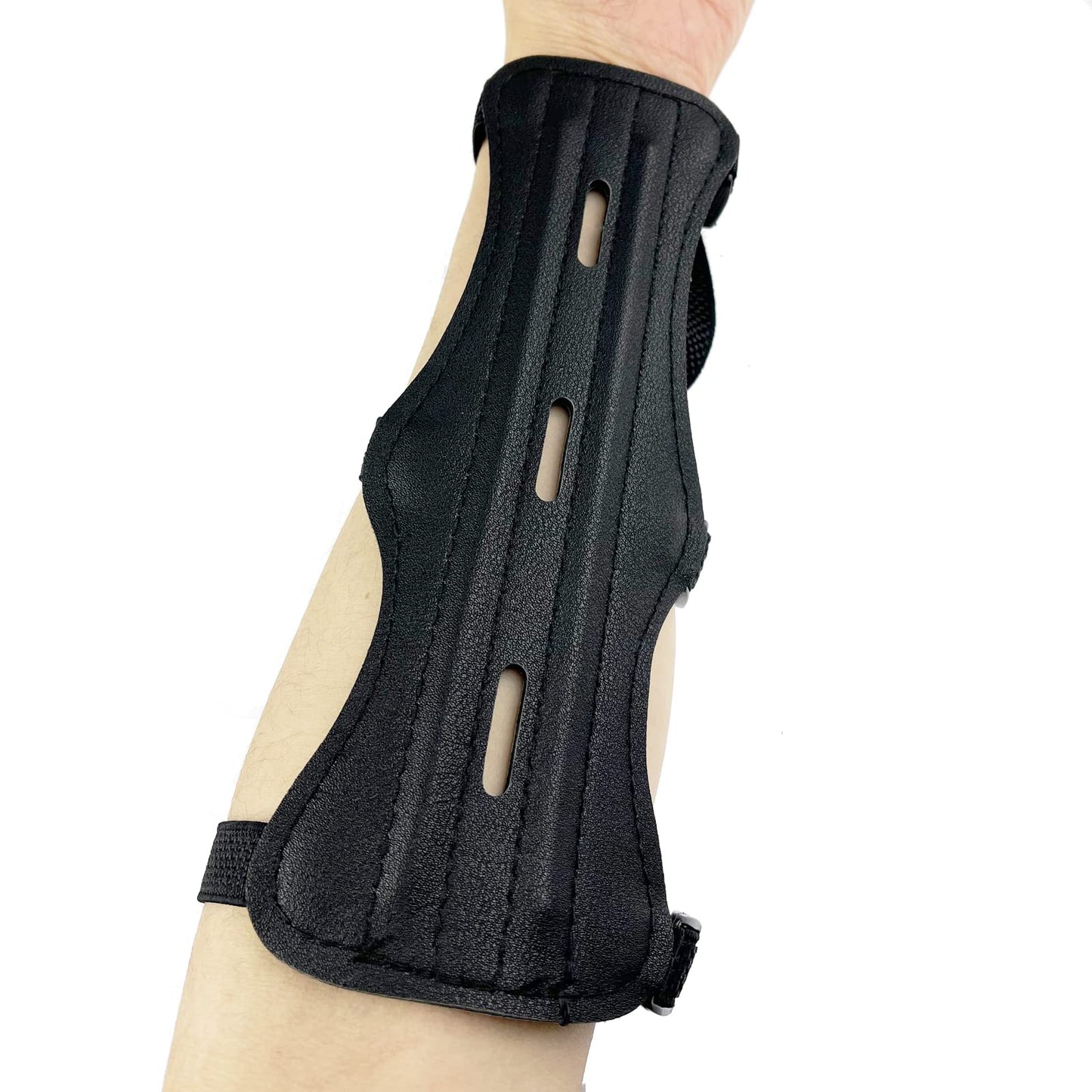 Zelerdo 2/5 Pack Archery Arm Guards Leather Forearm Protector Adjustable Bow Armguard