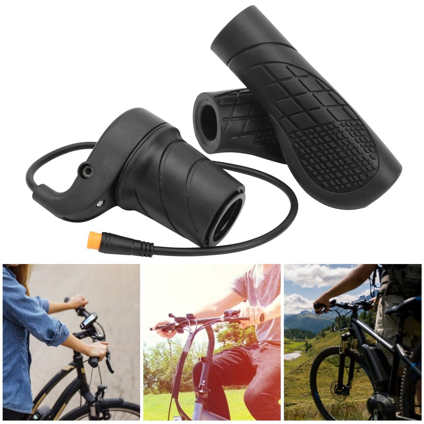 JackCao Half Twist Throttle, Waterproof 20X eBike Motor Twist Throttle Handle for Electric Bicycle Mountain Bike Modified Part