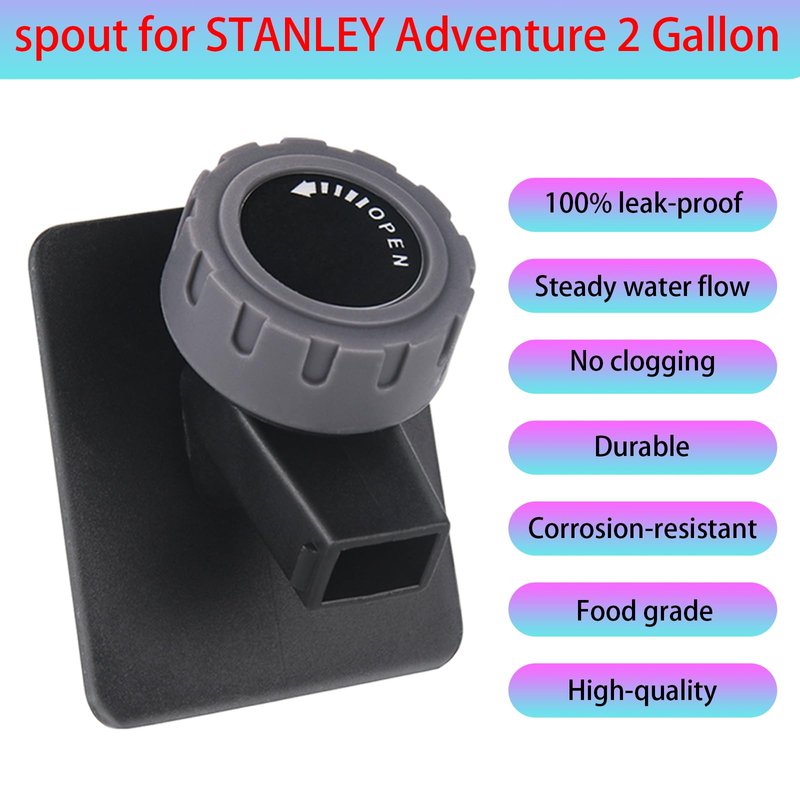 2PCS Water Spigot for STANLEY Adventure 2 Gallon Fast Flow Water Jug，spout Compatible with STANLEY Adventure 2 Gallon Fast Flow With extension hose,and will not leak (2, Black)