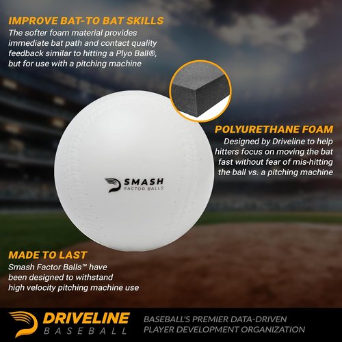 Driveline Baseball | Smash Factor Foam Balls - High Density Hitting Practice (4 oz, 12 Pack)