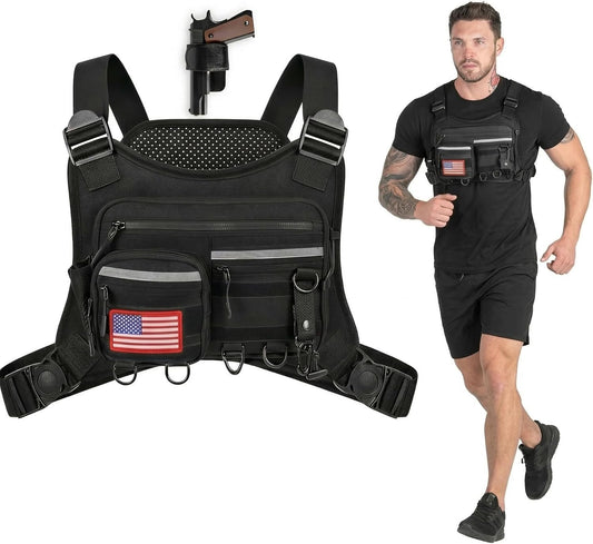 Skiennix Tactical Chest Pack - Concealed Carry Running Bag with Gun Holster & RFID Blocking | Unisex Design