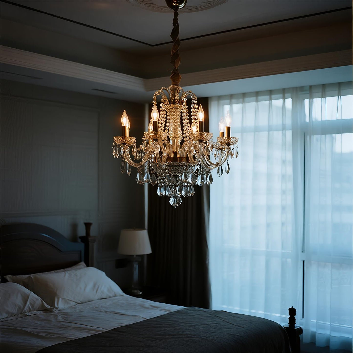 CYLYT 12-Pack E12 Candelabra Light Bulbs 25W, 2500K Warm White, 240 Lumen Dimmable Chandelier Bulb for Ceiling Fan, C10 Gold Base for Candle Bulbs, Clear Glass