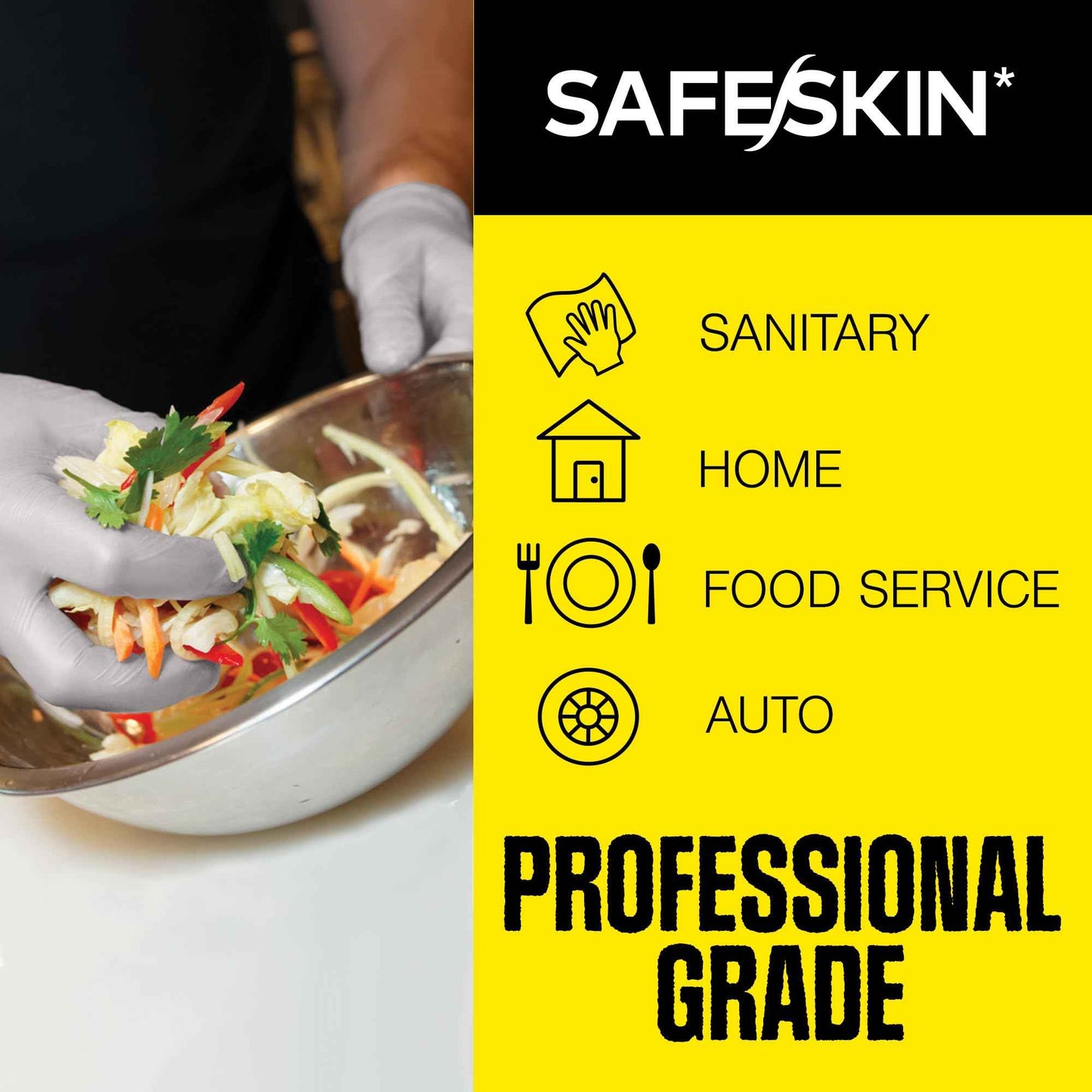 SAFESKIN Nitrile Exam Gloves - Disposable Powder Free Nitrile Gloves for Medical, Dental, Chemotherapy, Cleaning, Cooking, Food Prep, Auto - 3.5 mil Box 200, Size Medium